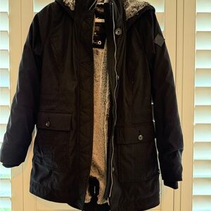Hollister Black Parka with Faux Fur Lining